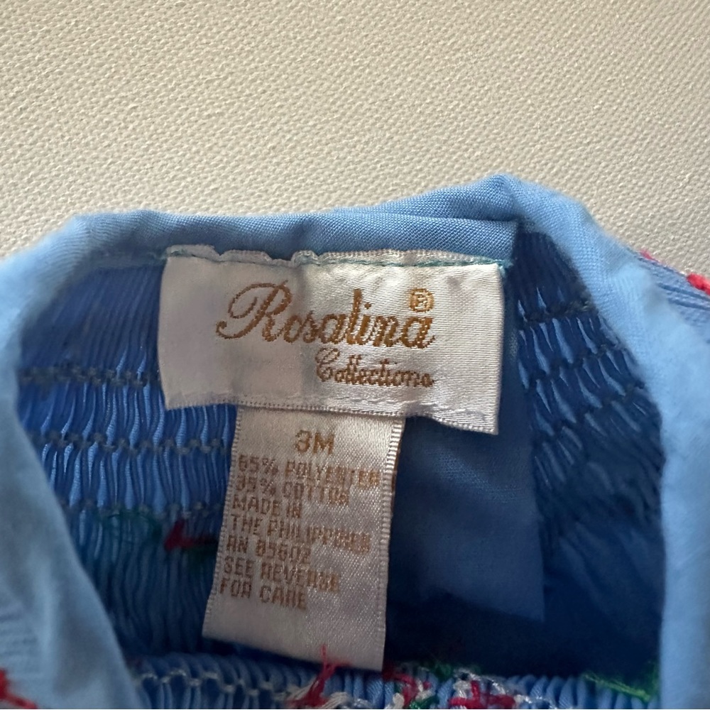 Rosalina Baby Girl 3 Months Holiday Christmas Smocked Dress - Picture 2 of 7